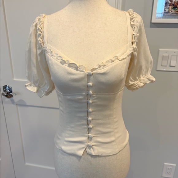 Reformation White Off-Shoulder Blouse - Picture 2 of 10